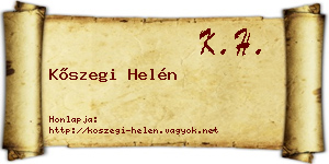 Kőszegi Helén névjegykártya